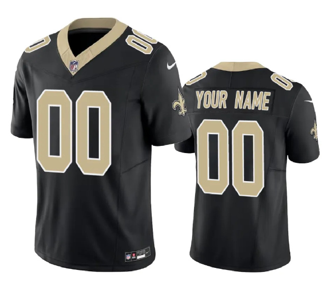 Youth New Orleans Saints Active Player Custom Black 2023 F.U.S.E. Vapor Untouchable Limited Football Stitched Jersey